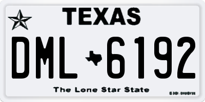 TX license plate DML6192