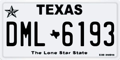 TX license plate DML6193