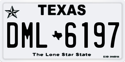 TX license plate DML6197