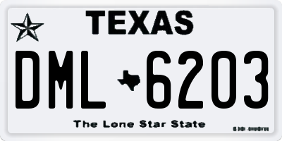 TX license plate DML6203