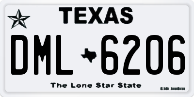 TX license plate DML6206