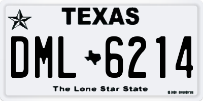 TX license plate DML6214