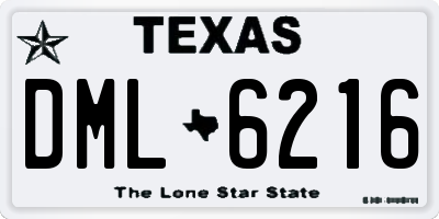 TX license plate DML6216