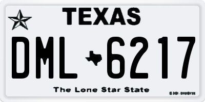TX license plate DML6217