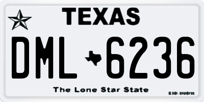 TX license plate DML6236
