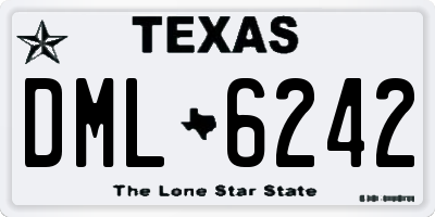TX license plate DML6242