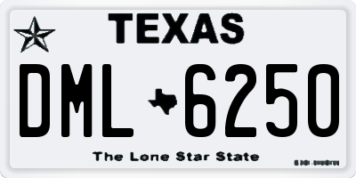 TX license plate DML6250