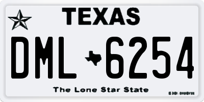 TX license plate DML6254