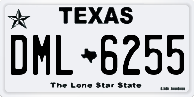 TX license plate DML6255