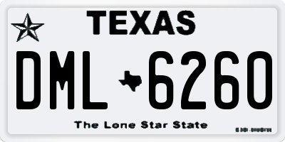 TX license plate DML6260