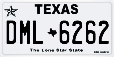 TX license plate DML6262