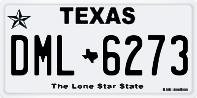 TX license plate DML6273