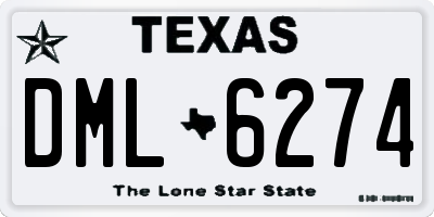 TX license plate DML6274