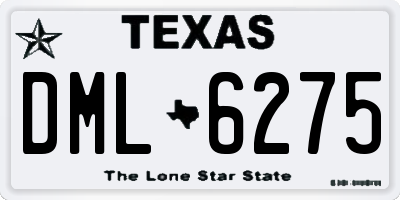 TX license plate DML6275
