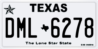 TX license plate DML6278