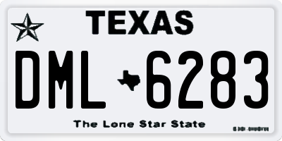 TX license plate DML6283