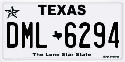 TX license plate DML6294