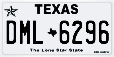TX license plate DML6296