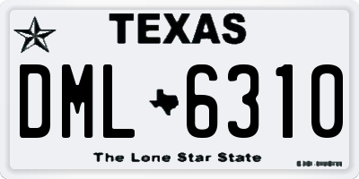 TX license plate DML6310