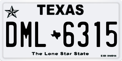 TX license plate DML6315