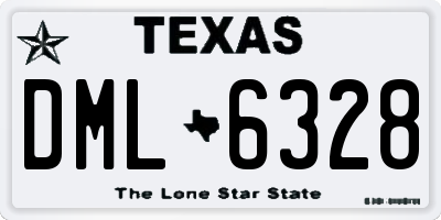 TX license plate DML6328