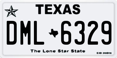 TX license plate DML6329