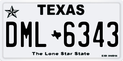 TX license plate DML6343