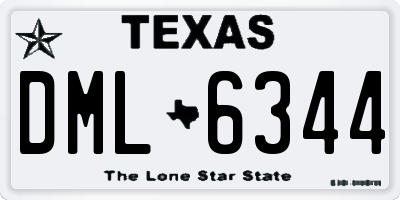 TX license plate DML6344