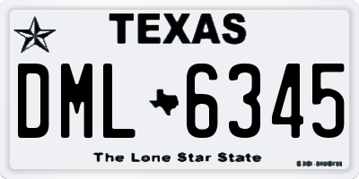 TX license plate DML6345