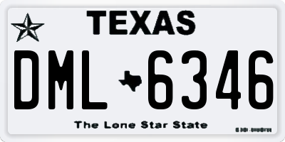TX license plate DML6346