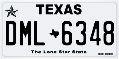 TX license plate DML6348