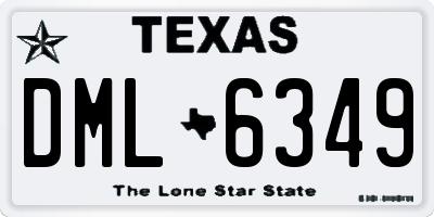 TX license plate DML6349