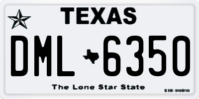 TX license plate DML6350