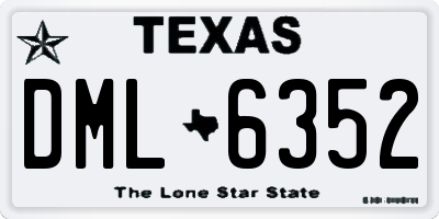 TX license plate DML6352