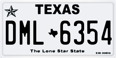 TX license plate DML6354