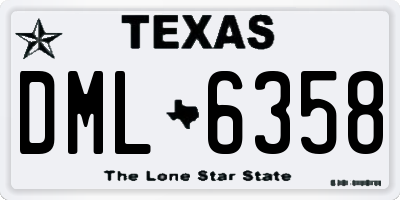 TX license plate DML6358