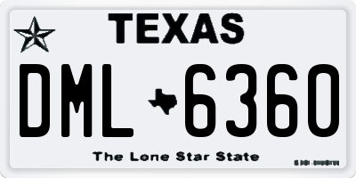 TX license plate DML6360