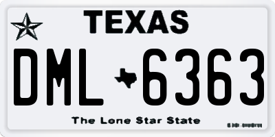 TX license plate DML6363