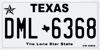TX license plate DML6368