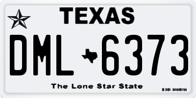 TX license plate DML6373