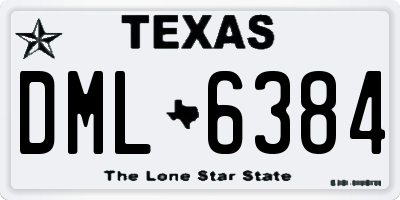 TX license plate DML6384