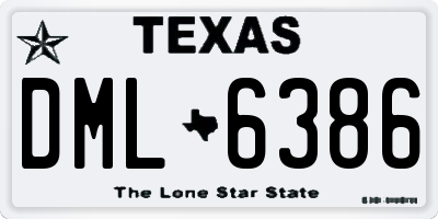 TX license plate DML6386