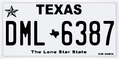 TX license plate DML6387