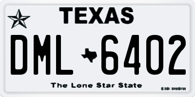 TX license plate DML6402