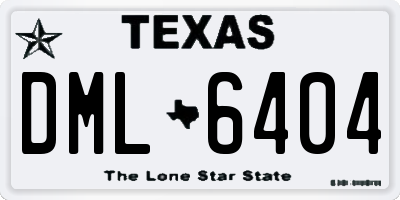 TX license plate DML6404