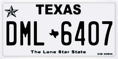 TX license plate DML6407