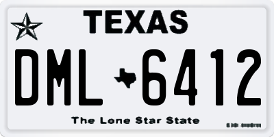 TX license plate DML6412