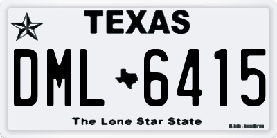 TX license plate DML6415