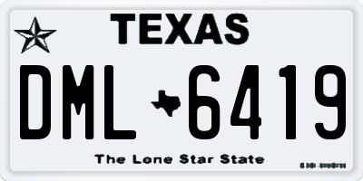 TX license plate DML6419