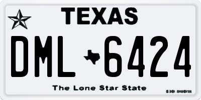 TX license plate DML6424